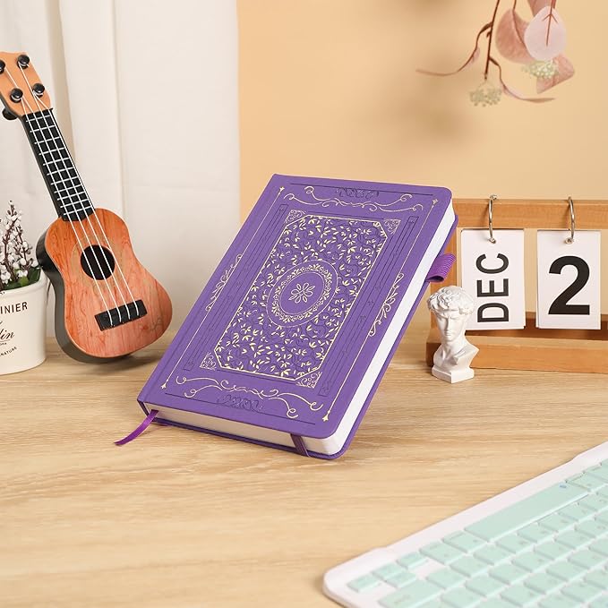 TIEFOSSI Bullet Dotted Notebook, 160gsm Thick Paper, Hardcover Dot Grid Journals for Women Men, 192 pages, for Travel, School and Office Use