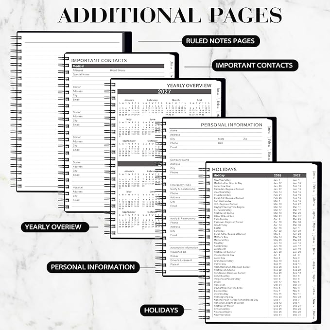 2026-2028 Monthly Planner/Calendar - 3 Year Monthly Planner 2026-2028, 36 Months Planner, Jan. 2026 - Dec. 2028, 6.4" x 8.5", 36 Months Tabs, 30 Notes Pages, Double-Side Pocket, Holidays
