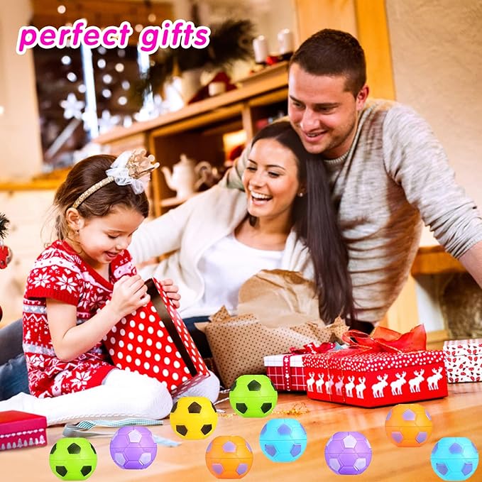 32 PCS Mini Fidget Spinners Soccer Ball Toys for Kids, Soccer Party Favors Goodie Bag Stuffers, Rotatable Soccer Finger Stress Balls for Classroom Prizes