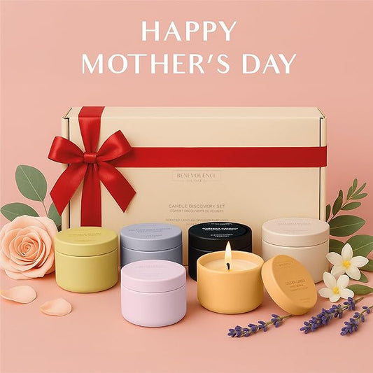 Benevolence LA Candle Gift Set – 6 Fall Scented Candles (1.4 oz) | Aromatherapy Candles with Orange, Eucalyptus, Rose & Jasmine | Cozy Seasonal Gift