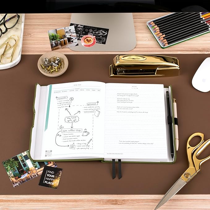 AT-A-GLANCE Foundation Goal Setting Planner, Undated Weekly & Monthly Journal, Track Progress, Create Habits, 5-3/4" x 8-1/4", Green (FD2-200-60)