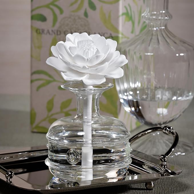 Zodax Grand Casablanca Porcelain Oil Diffuser - 6.76 oz -Magnolia Petals