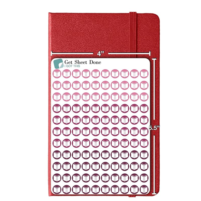 Book Icon Planner Sticker / 110 Dot Icon Vinyl (1/3”) / Club Read Reading Me Time Self Care Homework School Student/Essential Productivity Life/Bullet Bujo Journal (One Sheet, Berry)