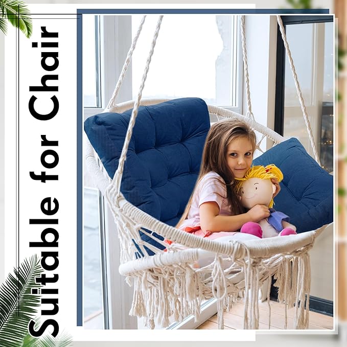 Jerify 4 Pcs Floor Pillow Cushions 22 x 22 Inch Round Square Large Meditation Floor Pillow for Classroom Adult Meditation Picnic Party Cushion for Seating Gift Christmas(Navy Blue,Square)