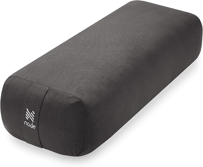 Yoga Meditation Cushion, 25" x 12" Rectangular Bolster with Organic Cotton Cover