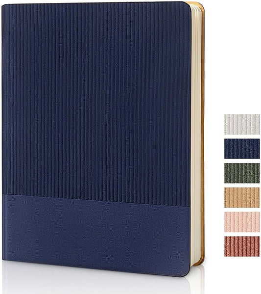 Lined Journal Notebook for Work College Ruled Note Book 7.2"x9.6" B5 PU Leather Daily Journaling 160 Pages for Women Men Writing Home School Supplies Business