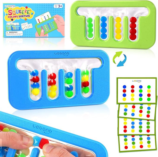 Squishy Sensory Fidget Toys for Kids: Quiet Fidgets for Toddlers Children Autism Calming, Anxiety Stress for Classroom Office Travel, Color Sorting Fine Motor Skills Montessori Toys for Proschool