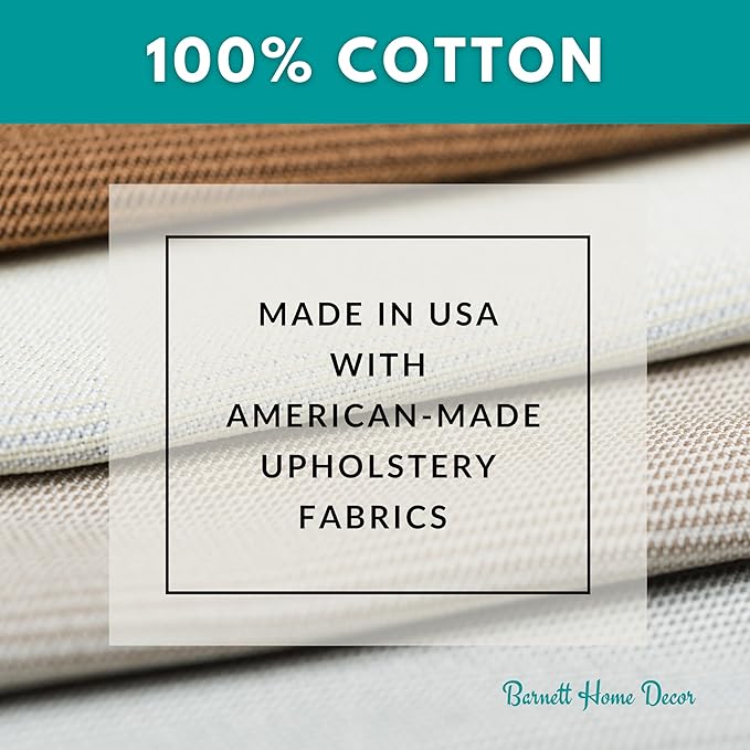 Barnett Home Decor Cotton Duck Natural Dining Chair Pad with Ties - 15 x 17 Size Small Chair Cushion - Latex Foam Fill - Machine Washable, Unbleached Cotton, Made in USA (Ivory/Small)