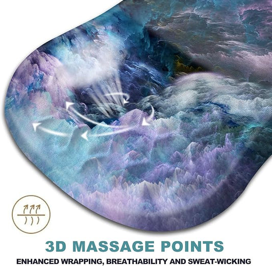 Ergonomic Wrist Rest Support Mouse Pad, Massage Design Relief Carpal Tunnel Pain, Entire Memory Foam Non-Slip, Computer Mouse Pads for Wireless