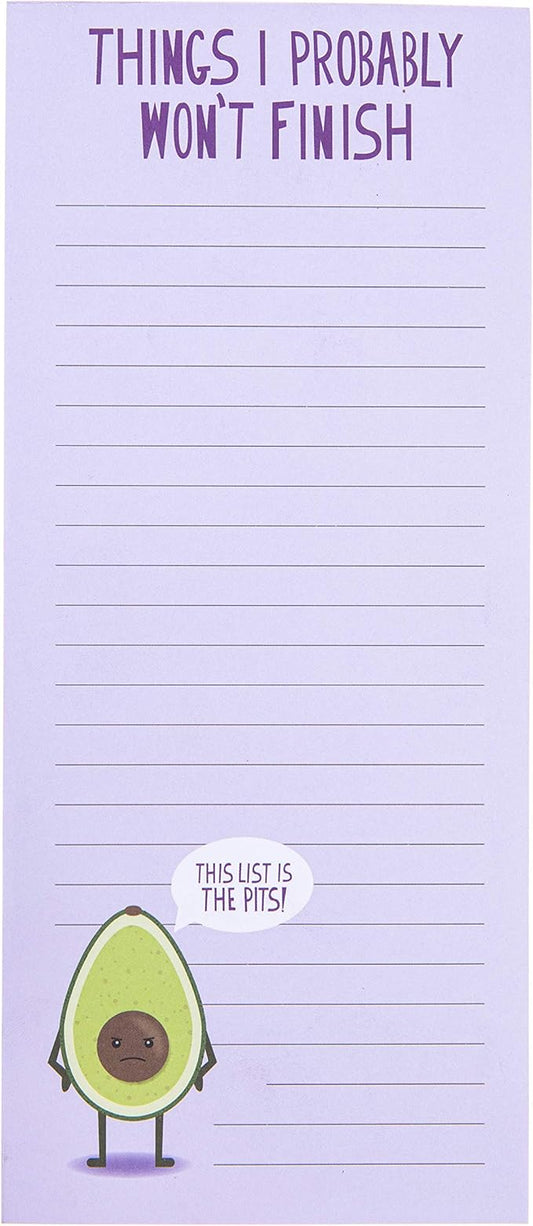 Graphique Magnetic Notepad - Purple Punny Avocado Grocery and Shopping List - Fun Decorative To-Do List - Perfect House Warming Gifts - 100 Tear off Sheets (4" x 9.25" x .5")