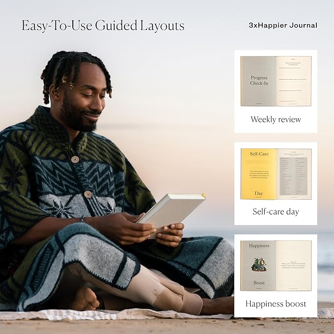 Intelligent Change Prince EA 3x Happier Journal - Guided Self Care 2025 Gratitude, For Men and Women with Daily Prompts, Inspirational Guides and Motivation for Enhanced Joy, Mindfulness & Well-Being
