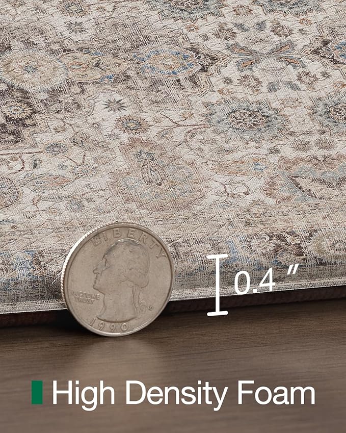 LUMI Kitchen Mat Anti Fatigue Cushioned, Memory Foam Padded Standing Rug Waterproof, Non Slip Comfort Floor Runner for Home, Sink, Laundry, Office, 24"x87", Taupe