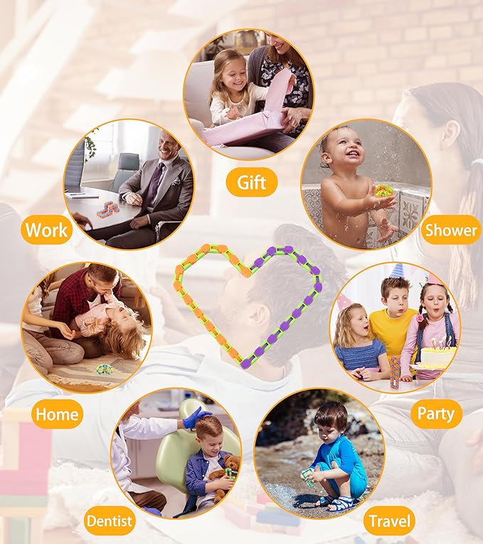 Ganowo 12 Pack Wacky Tracks - Snap Click Fidget Toys for Kids Adults