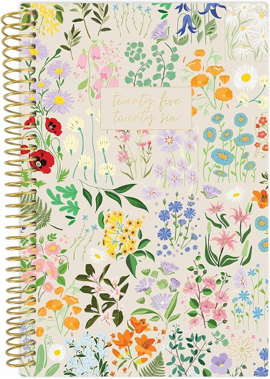 bloom daily planners 2025-2026 Academic Year Pocket Planner (July 2025 - July 2026) - 4” x 6” MINI Weekly Monthly Agenda Organizer & Calendar Book - Garden Party, Beige