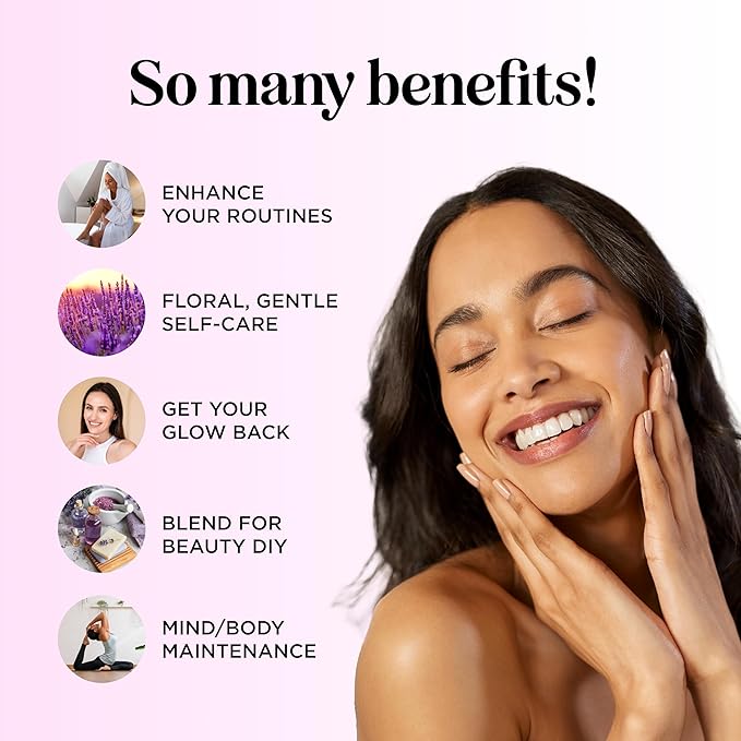 Pure Lavender Essential Oil - Lavender Oil for Hair Skin and Nails Plus Aromatherapy Diffusers Humidifiers Linens and Baths for at Home Spa Self Care - Premium Grade Non-GMO in Glass Bottle (1 Fl Oz)