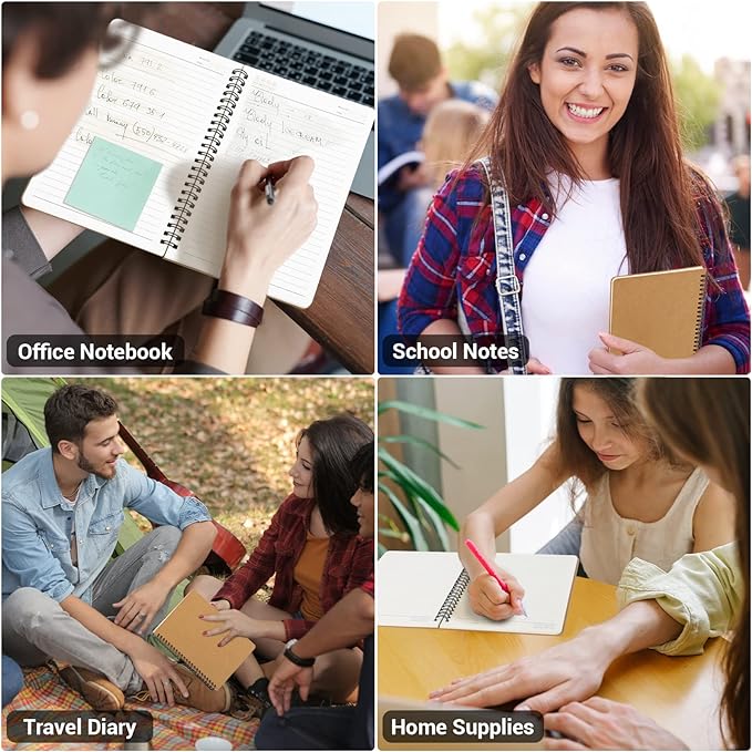 EUSOAR Spiral Journal Notebook, A5 12 Pack 5.5" x 8.3" 120 Pages Lined Travel Writing Notebooks Journal, Memo Notepad Sketchbook, Students College Office Business Subject Diary Ruled Book Journal