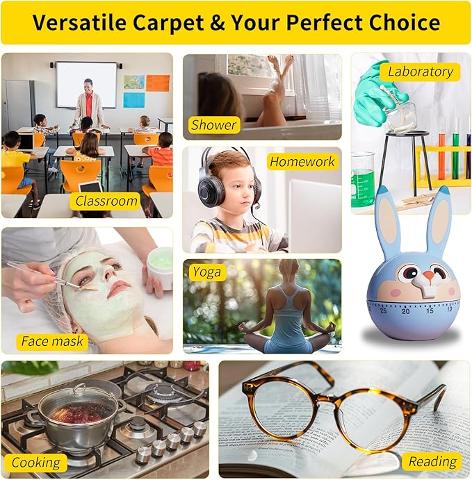 Mechanical Kitchen Timer, Cute Wind Up 60-Minute Manual Countdown for Kids, Classroom, Home, Study and Cooking