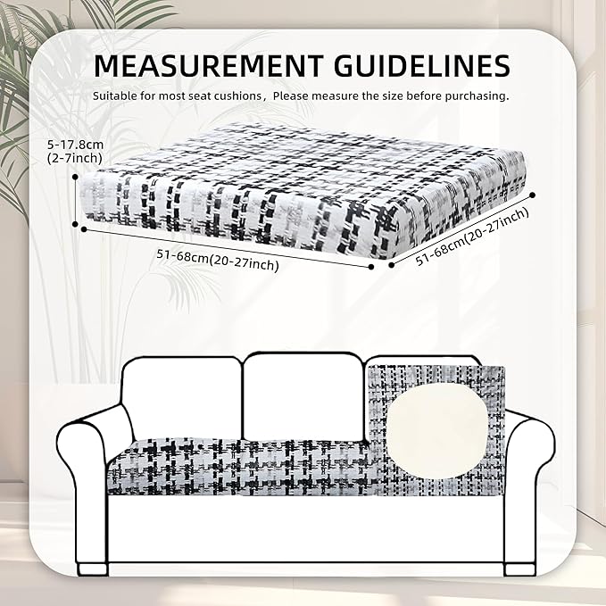 8Pcs Stretch Patio Cushion Covers, Outdoor Couch Covers Replacement,Outdoor Couch & Sofa Slipcovers,for Patio Furniture Cushion Covers,Washable Reusable urniture Protector (Print,Cover Only)