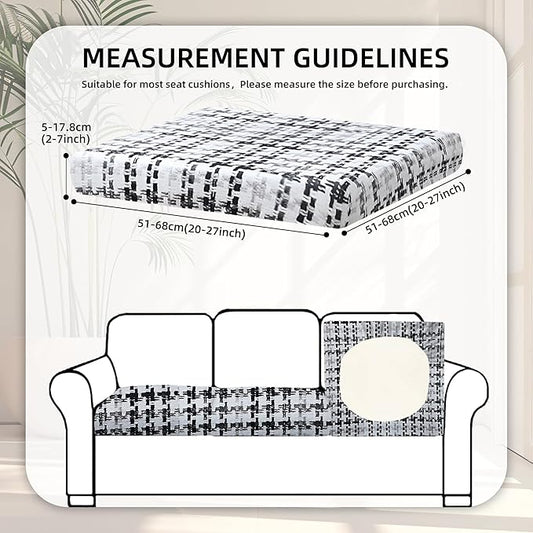 8Pcs Stretch Patio Cushion Covers, Outdoor Couch Covers Replacement,Outdoor Couch & Sofa Slipcovers,for Patio Furniture Cushion Covers,Washable Reusable urniture Protector (Print,Cover Only)