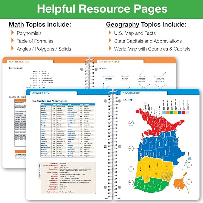 Global Datebooks Dated Middle School or High School Student Planner for Academic Year 2025-2026 Includes Ruler/Bookmark and Planning Stickers (Matrix Style - 8.5"x11" - Spectrum)