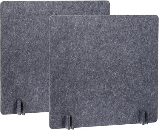 PATIKIL Desk Divider, 2 Set 24 x 24 Inch Acoustic Freestanding Desk Divider Desk Privacy Panel with 8 Pcs Support Feet for Library Office Workstation, Dark Grey