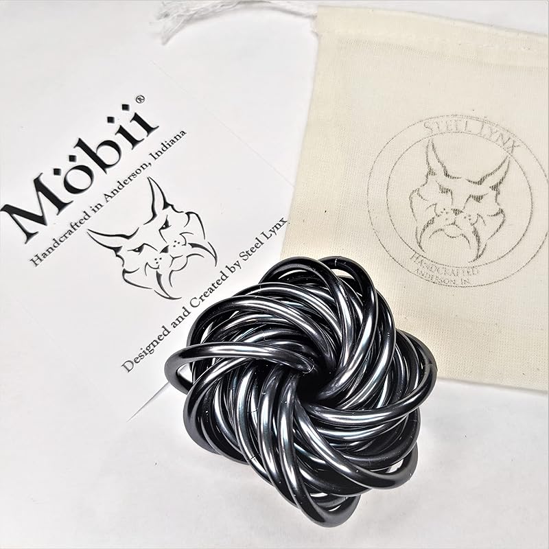 Möbii Fidget Ball (Solid Color): Quiet Mobius ADHD Anxiety Stim Stress Relief Toy Tool for Home Travel Office or Desk (XL(Daydream), Full, Mercury Silver)