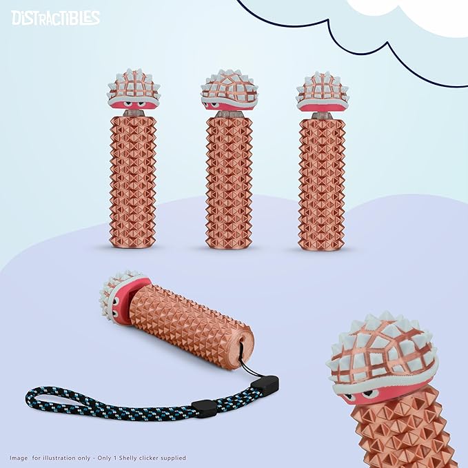 Shelly - Sensory Fidget Toy, Textured Pain Stim Device, Stress Relief for Focus and Concentration (Neon Rosé)