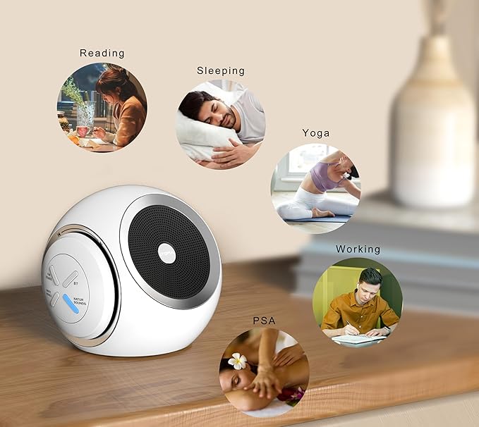 White Noise Machine, 30 Soothing Sounds Options Including Fan, Nature & White Noise, Sleep Timer, Bluetooth, Adjustable Volume, Sleep Sound Machine for Adults iTOMA 318