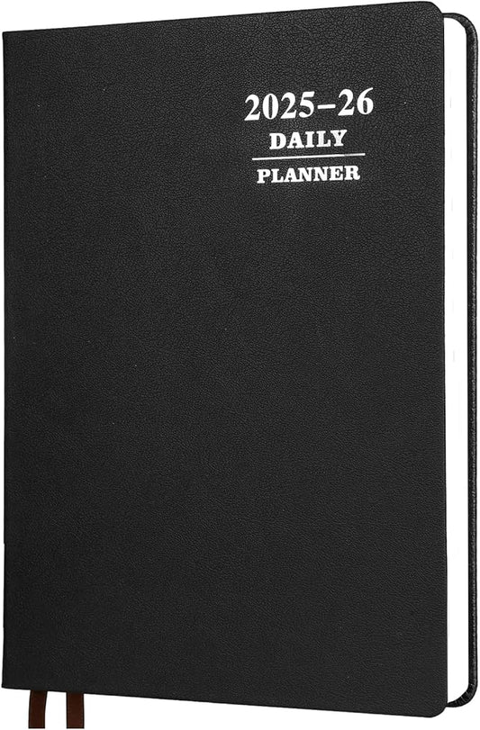 KESOTE Large Daily Planner 2025-2026 Full Page Per Day, Hourly Schedule 8.5" x 11" Academic Diary Day Planner 12 Month (July 2025 - June 2026), Hardcover Weekly Monthly Agenda, Black