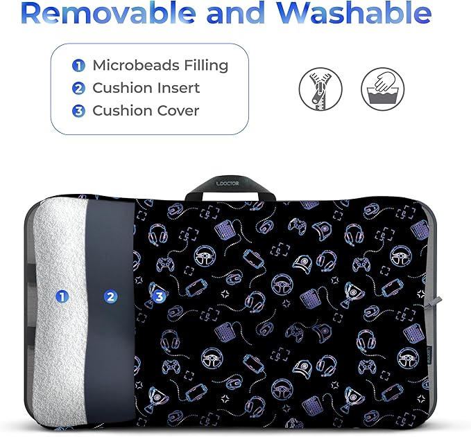 Lap Desk - Portable Laptop Stand & Stand, Fits Up to 17.3 in, Washable Cushion, Built-in Phone Holder & Mouse Pad - Gaming, Eating, Writing, Working on Bed, Couch,Floor - L.DOCTOR(Large, Gaming Accs)