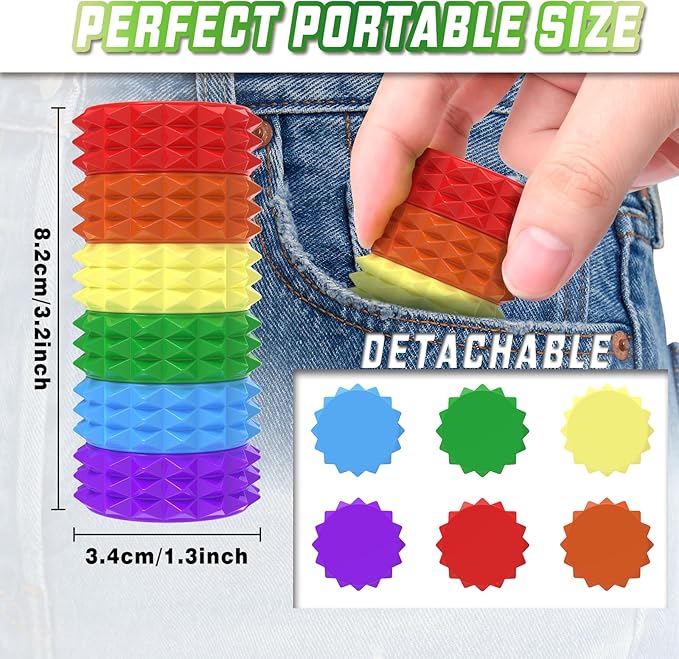 Magnetic Little Ouchies Pain Fidget Toys,Pain Stim Fidget Sensory Toys for Adults Stress Anxiety Relief,Small Quiet 3D Printed Fidgets Spiky Grippie Toy Office Workers Gifts (1 PCS Colorful)