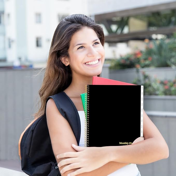 2026-2030 Monthly Planner, 5 Year Monthly Planner/Calendar 2026-2030, 60-Month Jan 2026 – Dec 2030, 9" x 11", Tabs, Double-Side Pocket, Holidays, Thick Paper - Black