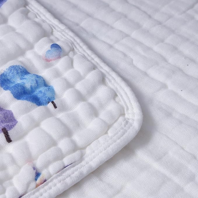 ZPECC Muslin Baby Blanket Thicker, 30x40 Organic Cotton Newborn Receiving Quilt Hypoallergenic for Baby Essentials Swaddle Crib Stroller, Unicorn