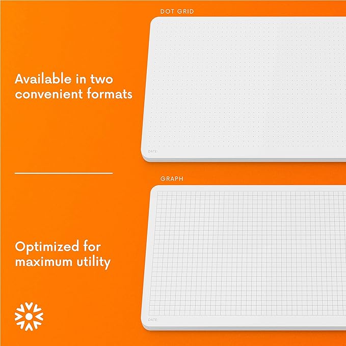 Notsu Dot Grid Desk Notepad 2 Pack | Minimalist Dotted Memo Mouse Pads with Premium Thick Paper, Small 5.5" x 8.5"