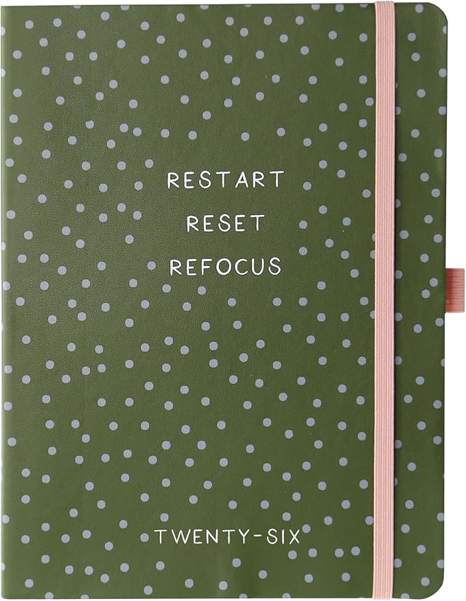 Graphique 2026 Apollo Business Planner | 18 Month Organizer, July 2025 - Dec. 2026 | Weekly & Monthly Spreads | To-Do List & Note Pages | Pen Loop | Vegan Leather | Green Restart, Reset, Refocus | 6” x 8”