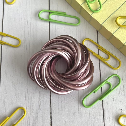 Möbii Fidget Ball (Solid Color): Quiet Mobius ADHD Anxiety Stim Stress Relief Toy Tool for Home Travel Office or Desk (Medium, Half, Pink Ice)