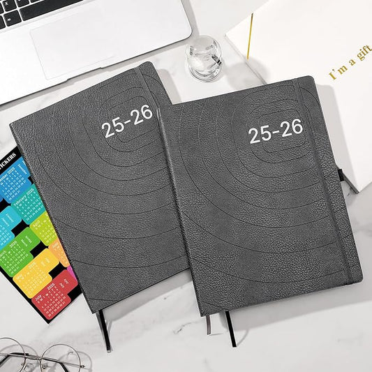 2025-2026 Planner-Weekly & Monthly Planner 2025-2026 with Pen Loop, to Achieve Your Goals & Improve Productivity, July 2025 - June 2026, Thick Paper, Inner Pocket, 8.5" x 11" - Grey