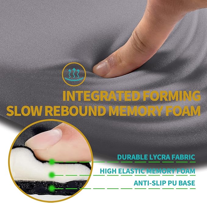 Hokafenle Ergonomic Mouse Pad Wrist Support with Stepped-Wedge Design, Wrist Rest Pain Relief Mousepad Filled with Memory Foam, Carpal Tunnel Mousepad for Wireless Mouse(12x8 inch, Light Purple Grey)