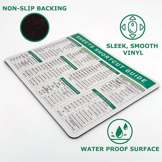 Excel Dictionary GoogleSheets PC 84 Keyboard Shortcut Hotkeys Reference Guide Spreadsheets Mousepad 7" x 9" (PC)