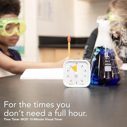 TIME TIMER 10 Minute MOD Education Edition ⁠— Visual Timer with Desktop Software for Kids Classroom Learning, Productivity Timer, Study Tool and Office Meetings with Silent Operation (10min)