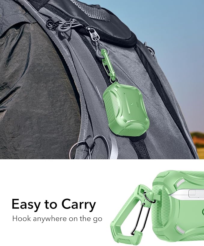 ESR for AirPods Pro 2nd Generation Case, Compatible with Airpods Pro Case 2nd/1st Gen (2023/2022/2019), Compatible with MagSafe, Powerful Drop Protection, Magnetic Lid with Cleaner Kit, Light Green