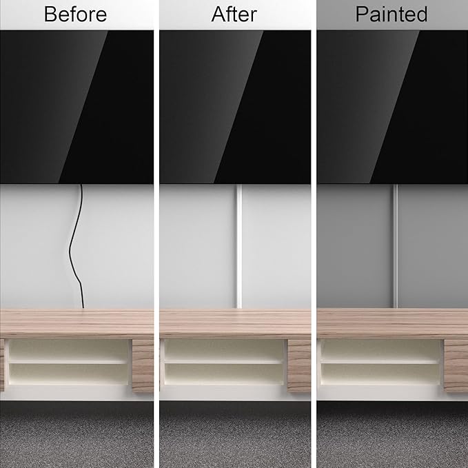 ZhiYo 204in Cord Covers for Wires on Wall, One Small Cord Hider Wall, Self-Adhesive TV Cable Hider, Paintable Wire Covers for Cords, Beige Cable Management Raceway Kit, 6X L14.2in W0.5in H0.3in