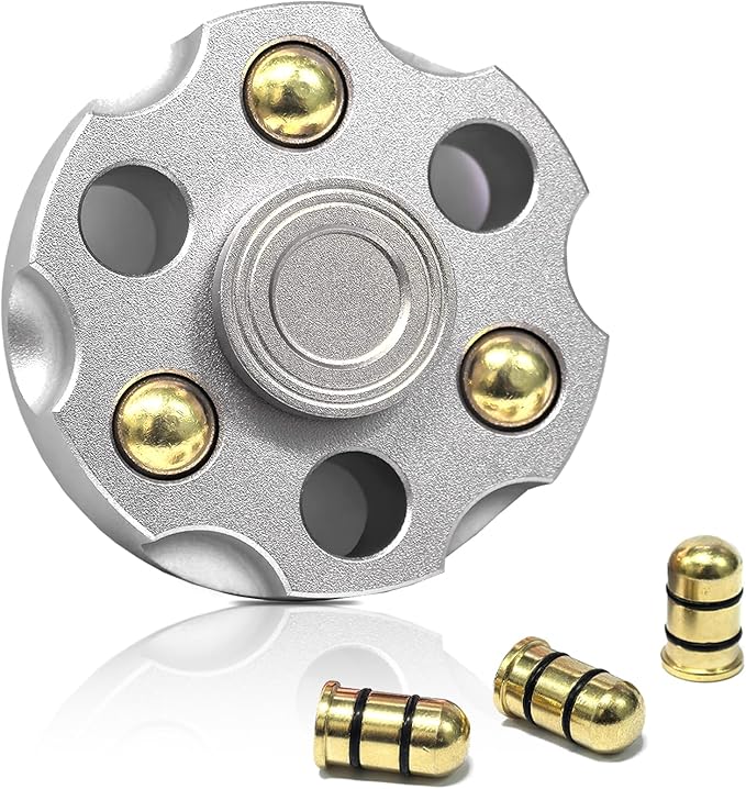 Alloy Metal Fidget Spinner Adults,High-Speed Bearing & Weight Adjustable Design,Premium Fidget Toy for Stress Relief (Silver)