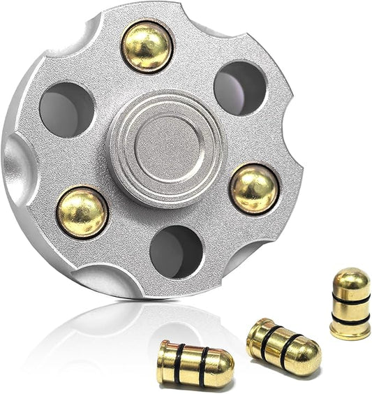 Alloy Metal Fidget Spinner Adults,High-Speed Bearing & Weight Adjustable Design,Premium Fidget Toy for Stress Relief (Silver)