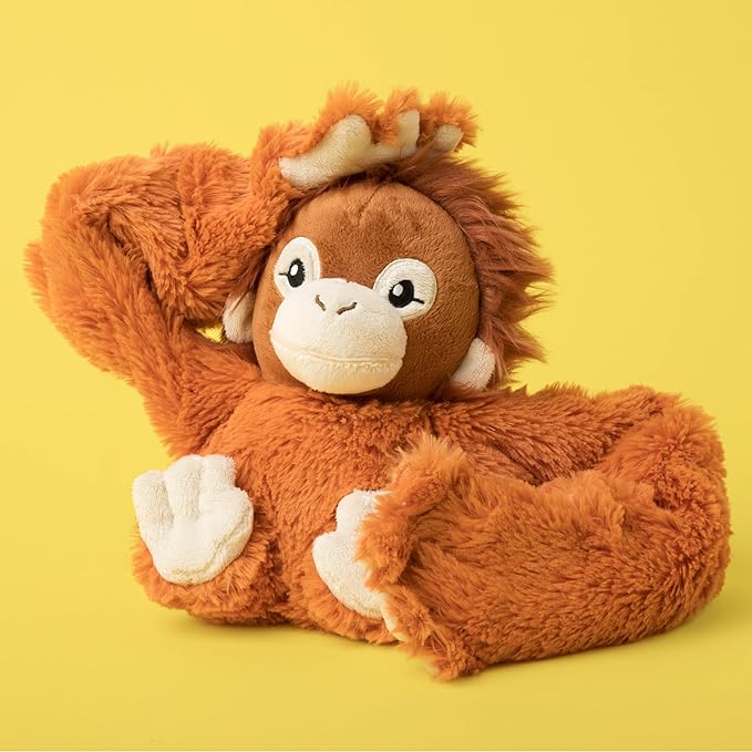Hugarounds Ollie The Orangutan 2.5 lb Microwaveable & Freezable Weighted Plush Neck & Shoulder Wrap | Soothing, Comforting Hugs for Self-Care & Relaxation | Unscented for Ages 2+