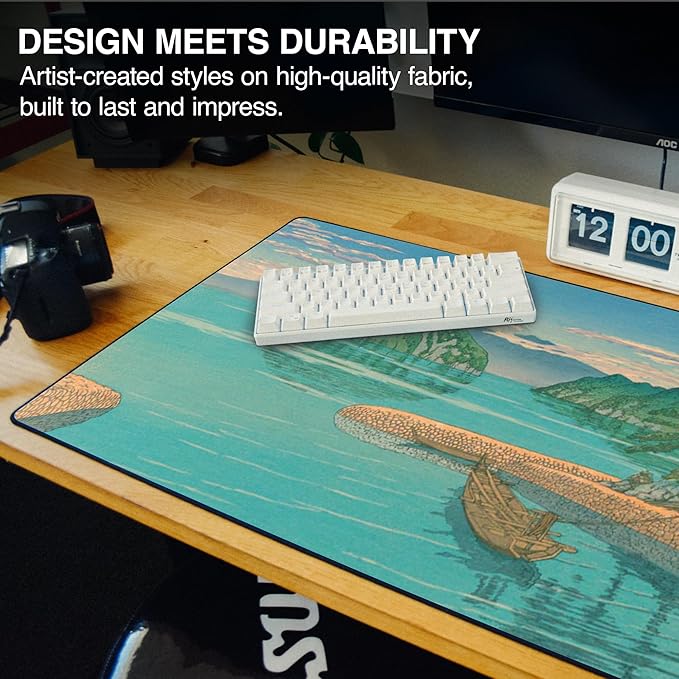 MPCO. Ukiyo-E Large Gaming Desk Pad - 36" x 17" Duraglyde Fabric Izuno Mitsu Desk Mats - Washable, Smooth Glide for Precision Gaming & Work