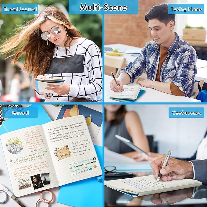 36 Pack Soft Cover Journal Bulk, Feela Lined Blank Travel Journal for Women Men Writing, Notebooks College Ruled for Work, Note Taking Notebook School Business Supplies, 8.2” x 5.5”, A5, Blue