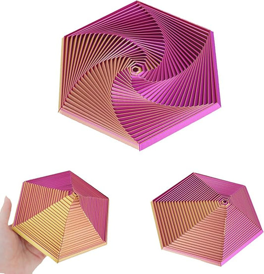 Fractal Fidget Hexagon, 3D Printed Hexagonal Toys,Hexagon Fidget Toy，Infinity Cube Fidget Toy 3D Printed Anxiety Toys for Stress Relief and Desk Fidgeting(5.75in)-C