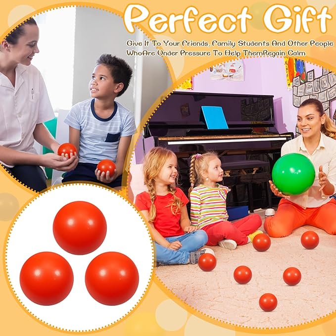 24 Pcs red Foam Stress Ball Squeeze Stress Relief Balls for Kids and Adults Hand Exercise Sensory Relief Toys for Anxiety ADHD Autism （red）