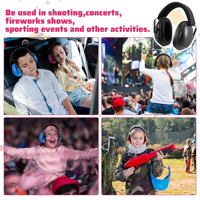 Amylove 24 Pcs Kids Ear Protection Noise Cancelling Headphones Noise Reduction Ear Muffs 27dB Hearing Protection (7 Colors)